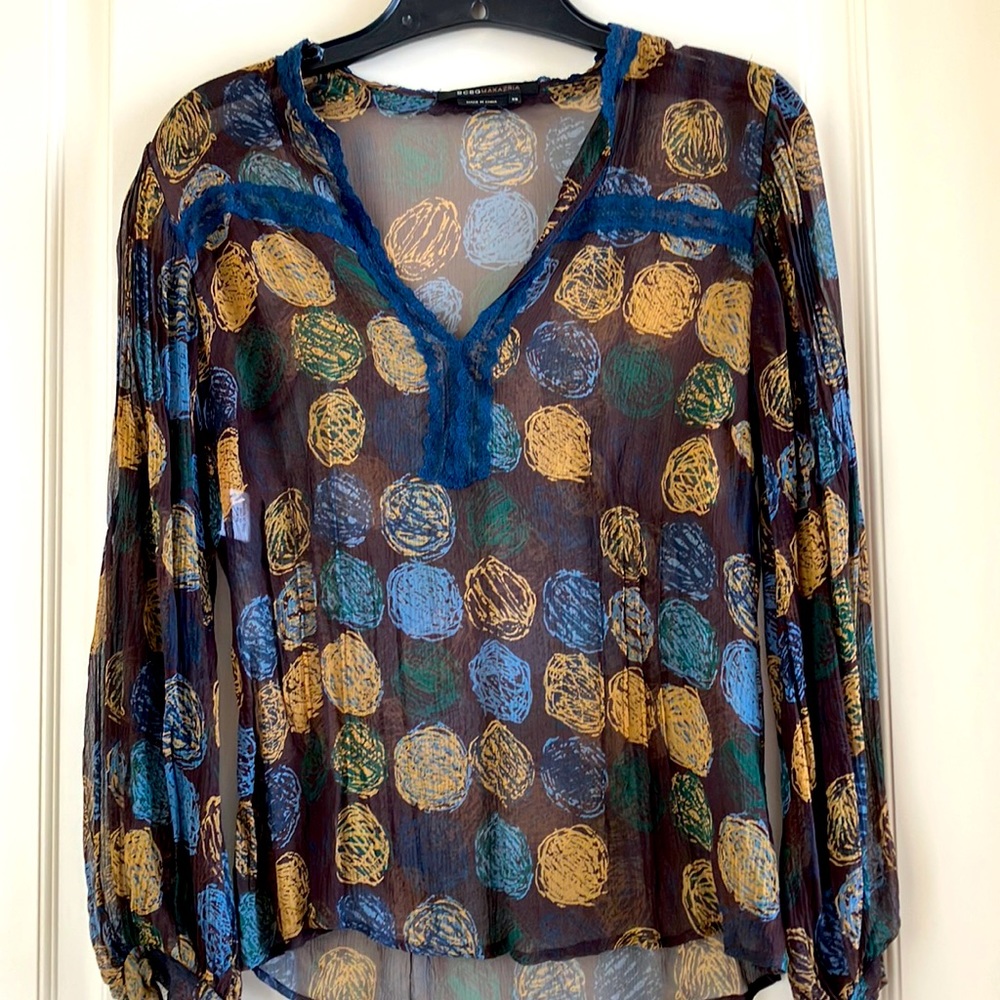 BCBG Maxazria boho silk top